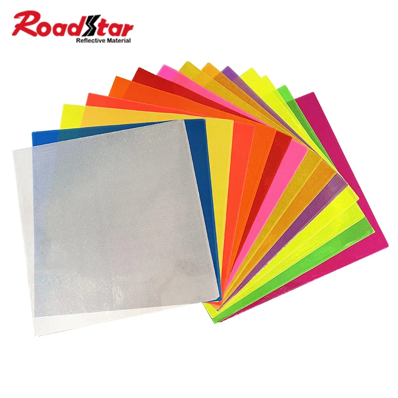 Roadstar High Visibility Microprimatic Reflective PVC Sheet Embossing Sparkle Sewing on Clothes Workwear Warning Mark Reflector