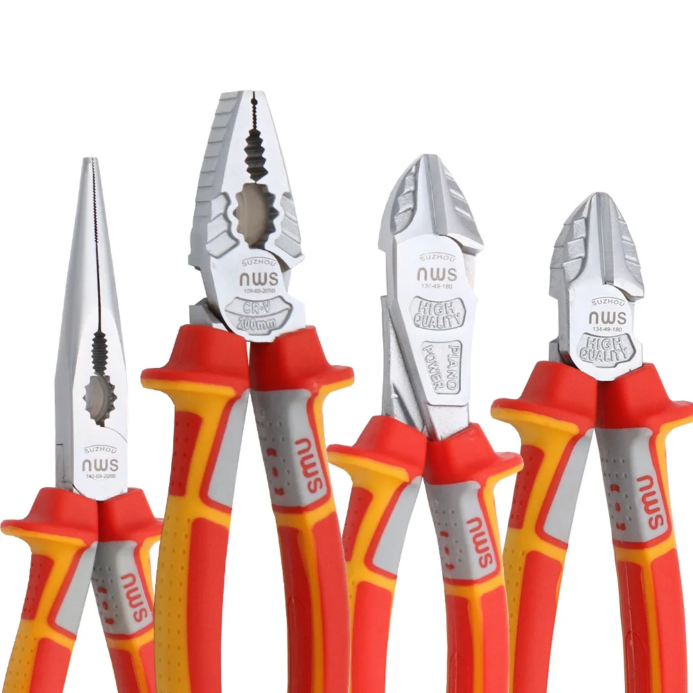 German Industrial Grade Wire Pliers Sharp Nose Pliers Diagonal Nose 6/7/8 Inch For Electricians Hand Tool