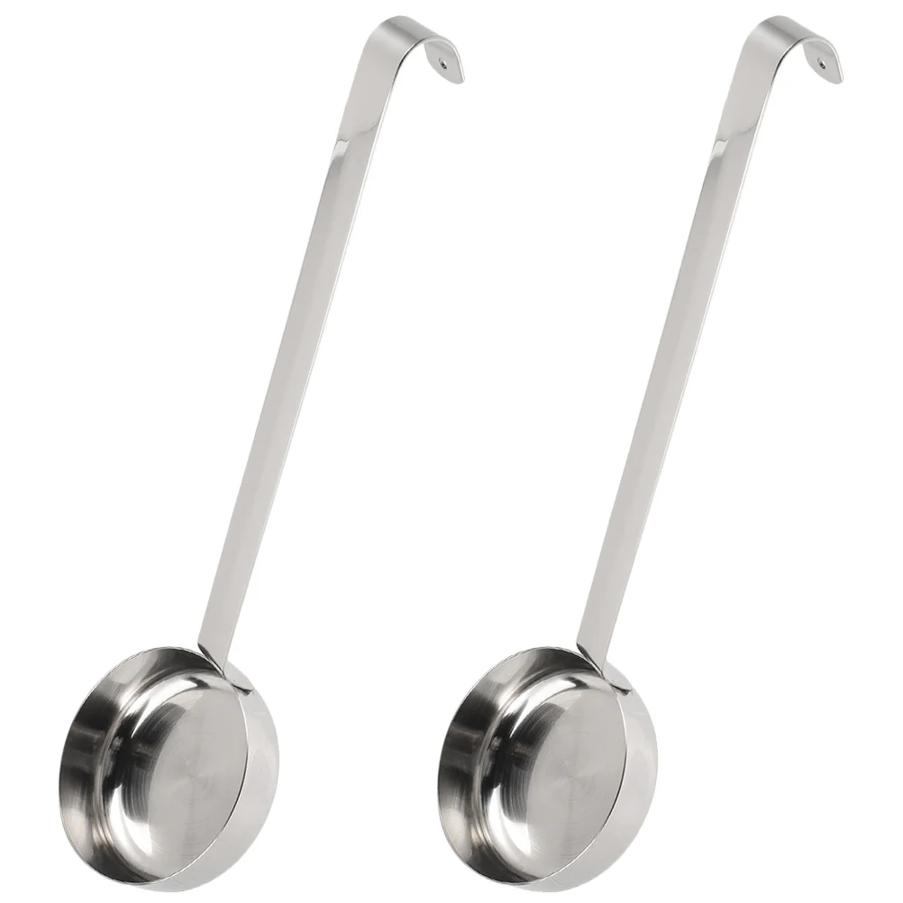 Pizza Sauce Spoon Stainless Steel Kitchen Gadgets Baking Tools Sauce Spread Ladle Metal Soup Spoon Water Scoops Dining Bar 2 Pcs