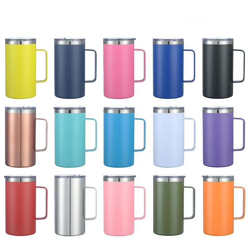 

11 colors 24oz double vacuum stainless steel coffee cup
