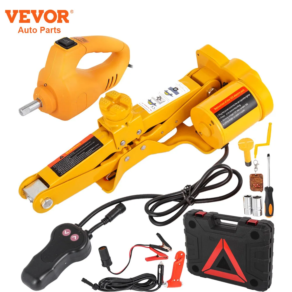 

VEVOR Electric Car Jack Kit 3 Ton 12V DC Portable Auto Scissors Jack With Impact Wrench Air Pump Electric Car Lift Repair Tool