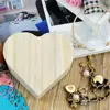 Retro Wood Wood Storage Box Heart Shape Orginal Gift Wrapping Box Wood Box 6