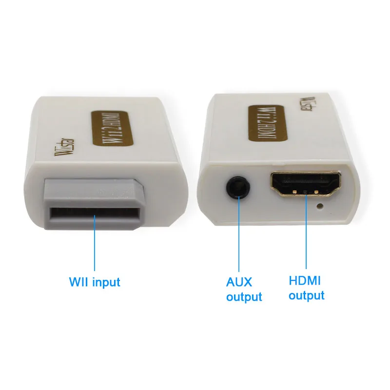Wiistar Wii to HDMI Adapter Converter Support Full HD 1080P 3.5mm Audio Wii2HDMI Adapter for HDTV