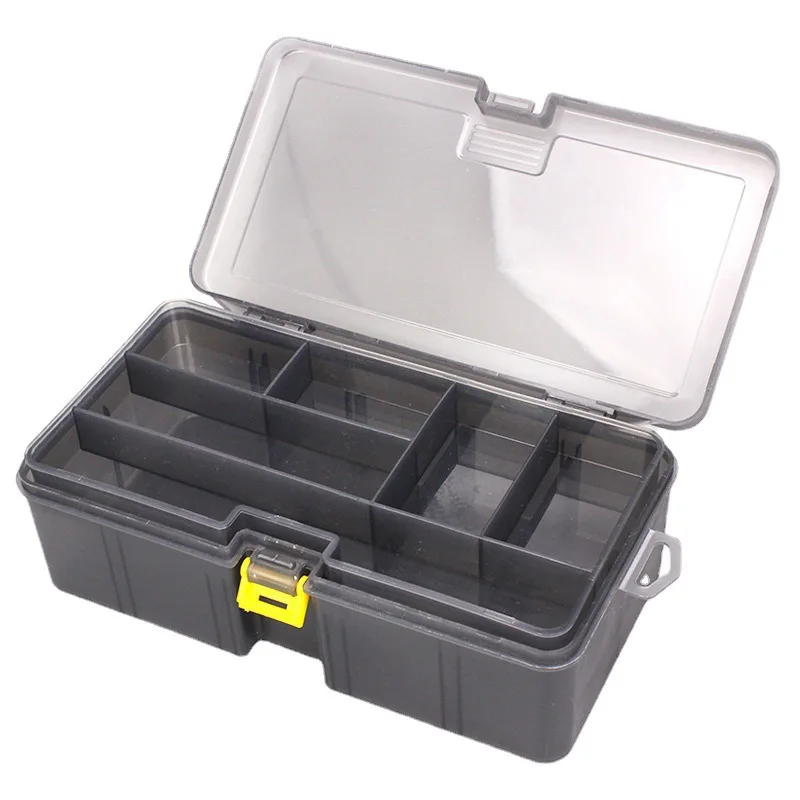 Multifunction 2 Layer Transparent Plastic Portable Kit Tackle Jewelry Tool Box  Storage Case Small