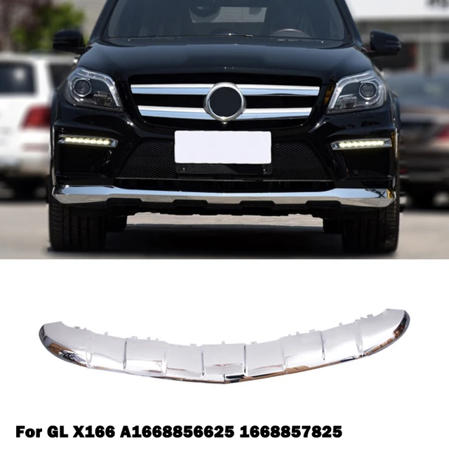 Front Bumper Lip Chrome Chromium Trim Spoiler Diffuser A1668856625 a  1668857825 For Mercedes Benz GL X166