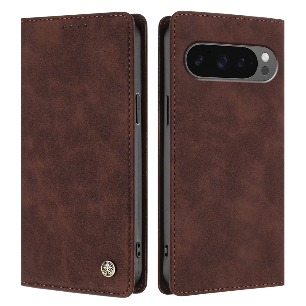 Premium RFID Blocking Magnetic Leather Wallet Card Case with 3D Logo Badge