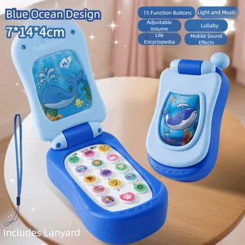 Telefono Cellulare Elettronico con Cover a Conchiglia, Design Sicuro per la Voce, Educazione Precoce, Funzioni Musicali