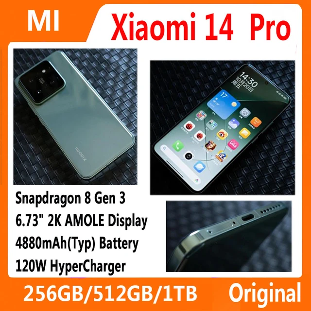 Xiaomi 14 Pro Smartphone Snapdragon 8 Gen 3 120HZ Screen 50MP Leica Camera  IP68 Waterproof 120W HyperCharger 4880mAh Mi 14 pro