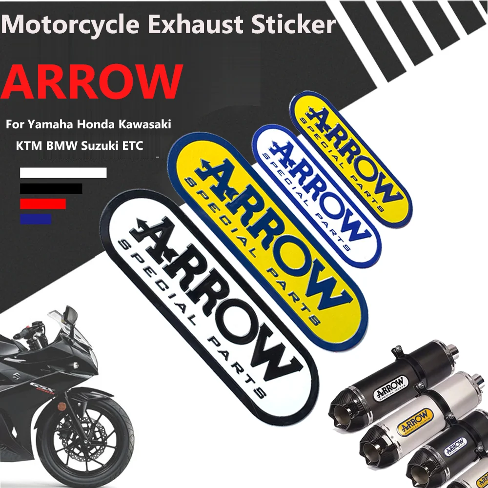 Motorcycle Exhaust Sticker For ARROW Yamaha Honda Kawasaki KTM BMW Suzuki Vespa Aprilia Benelli Z900 S1000rr PCX Cb650r Mt 07 09 simulation of 1 12 for bmw honda s1000rr alloy motorcycle model ornaments alloy diecast motorcycle toy road autocycle car gifts