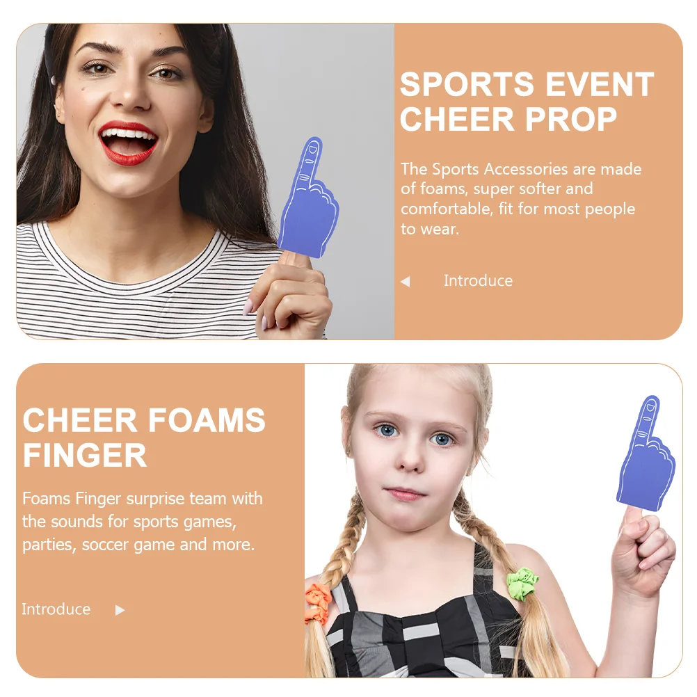 24 Pcs Foam Finger Cheerleading Hand Sports Event Prop Party Supplies Souvenirs Team Sports Accessories Blue Green Yellow Red