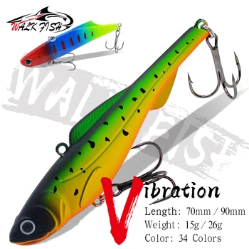WALK FISH 1Pcs 15g 26g Winter Ice VIB Vibration Crankbait Sinking Fishing Lure Artificial Rattlin Isca Treble Hook Hard Bait 1
