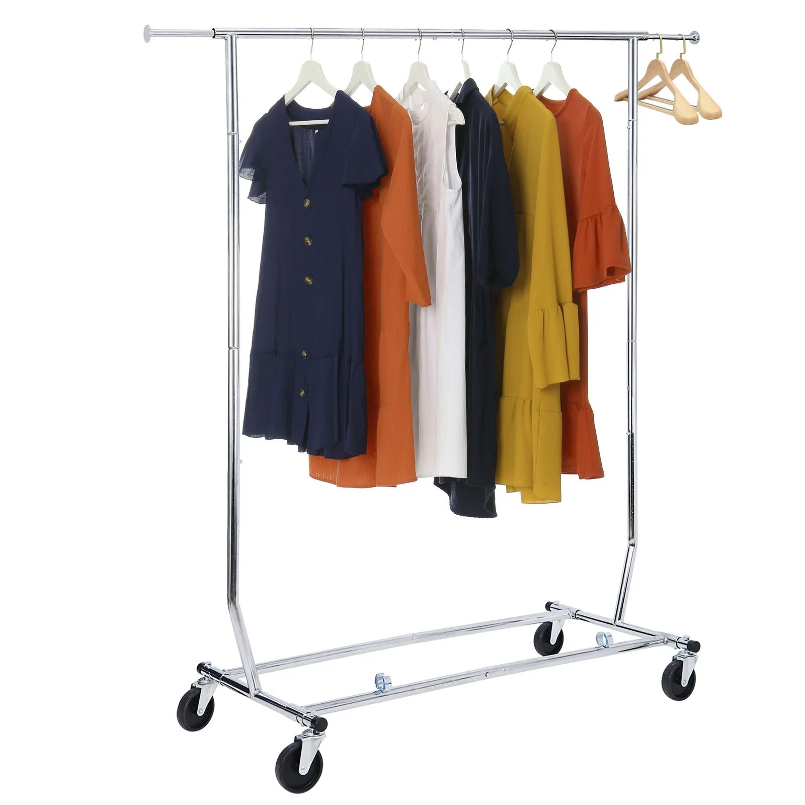 

US Heavy Duty Garment Rack Rolling Clothing Rack Clothes Rack Adjustable W/Wheels
