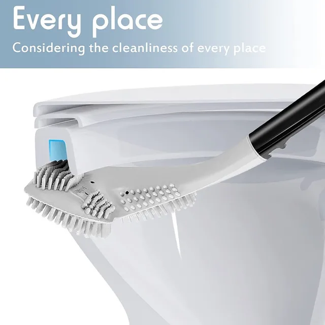 Szilikon Wc -Kefe Tartó Golfkefével Fejtisztító Kefe Falra Hosszú Fogantyú Fürdőszoba Kiegészítők - Image 3