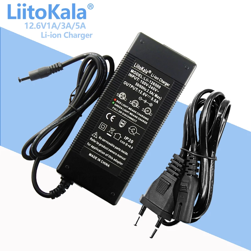 Lithium Battery Charger 12.6V 5A 3A 1A 3 series lithium Cbattery 12V + US EU AC power cord