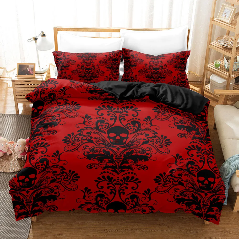 Colorful Skull Pattern Comforter Bedding Set,Duvet Cover Bed Set Quilt Cover Pillowcase,king Queen Size Bedding Set