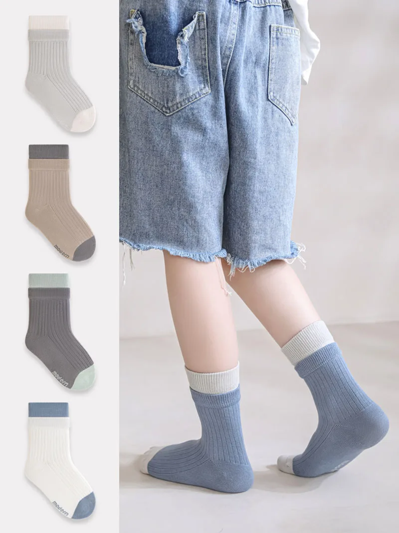 Autumn Baby Tube Socks Color Block Kids Stripe Socks