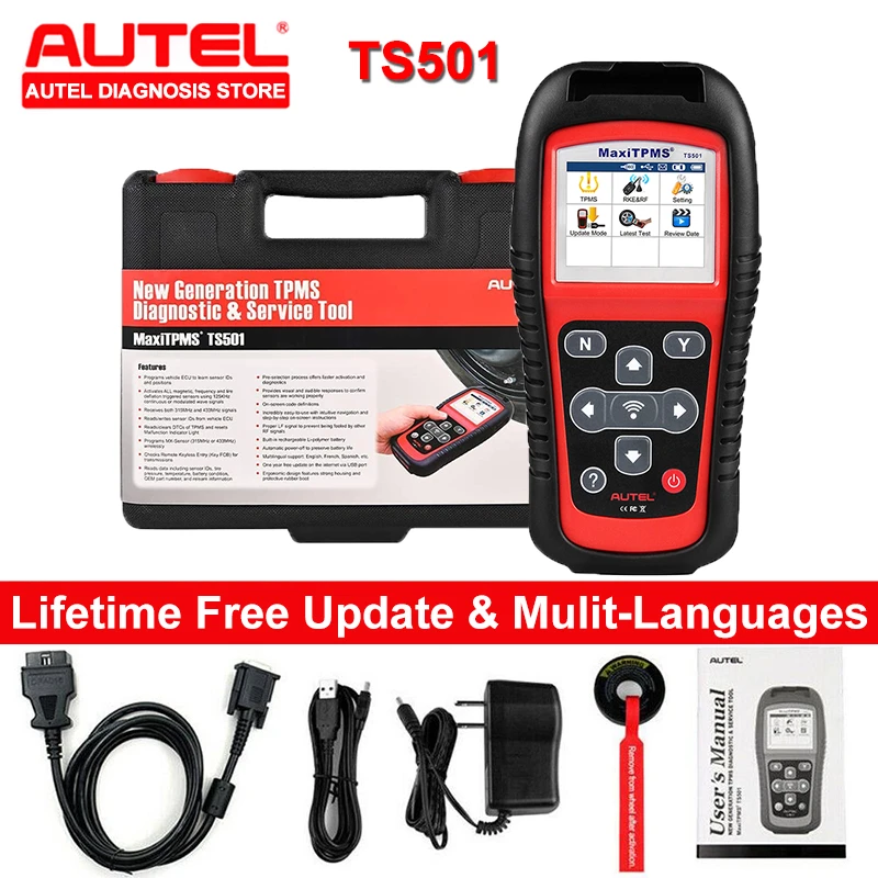 car battery charger price Autel MaxiTPMS TS501 TPMS Diagnose Relearn Tool Program 315/433MHz MX-Sersors Tire Pressure Sensor Code Reader Lifetime Update portable car battery charger