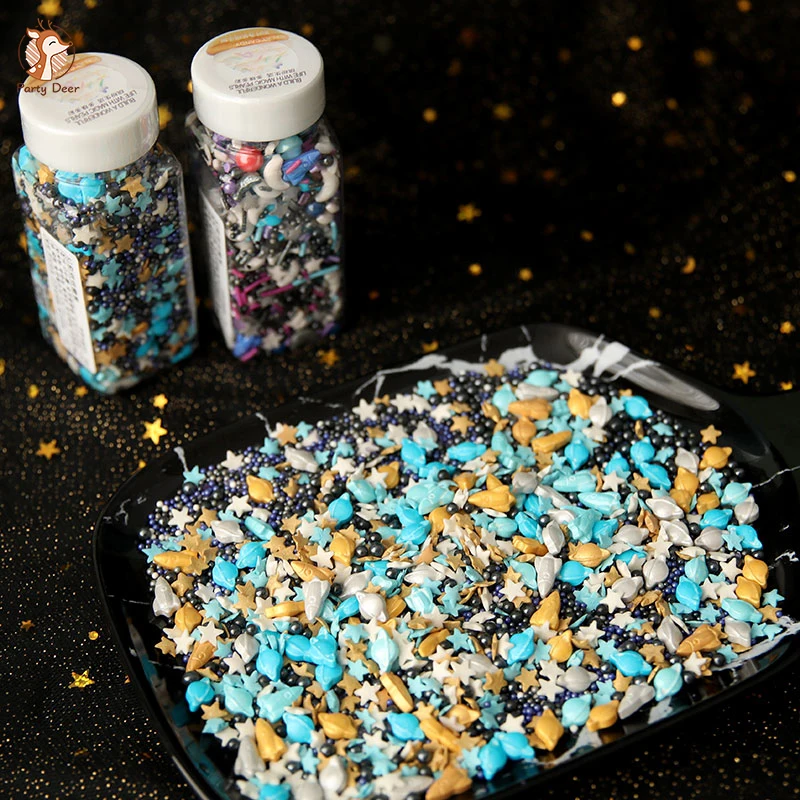 

20g Cake Edible Beads Pearl Sugar Ball Fondant DIY Cake Baking Sprinkles Candy Space planet rocket star Party Cake Decoration
