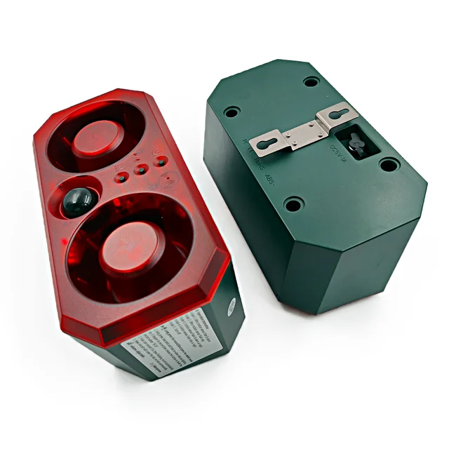 Solar Alarm Animal Repeller Two Speakers Recording Motion Detection Alarm Sensor Flash Sensing Extra Large Volume 4