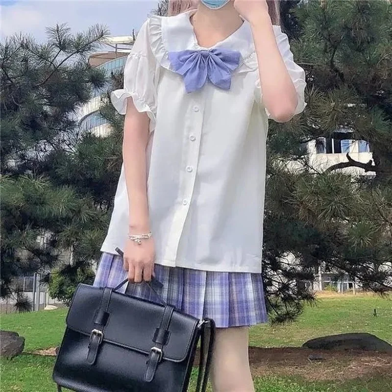 Japanese Sweet Shirt Lolita Blouses Kawaii Doll Collar Long Sleeve Student Jk Uniform