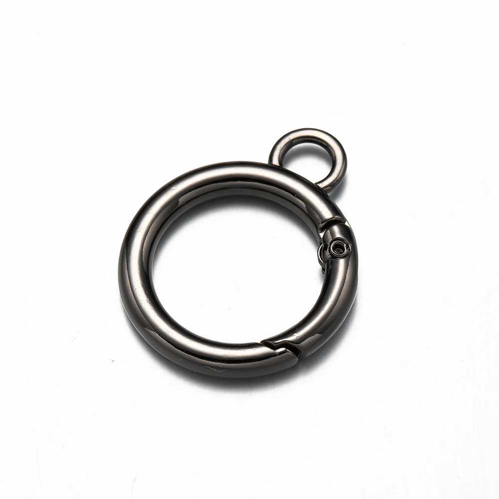 5 stücke 16/19mm Runde Karabiner Clips Frühling Snap Haken Schnalle Für DIY Schlüssel Ring Anhänger Schlüsselbund Handtasche handwerk material Machen Liefert – Detail 7