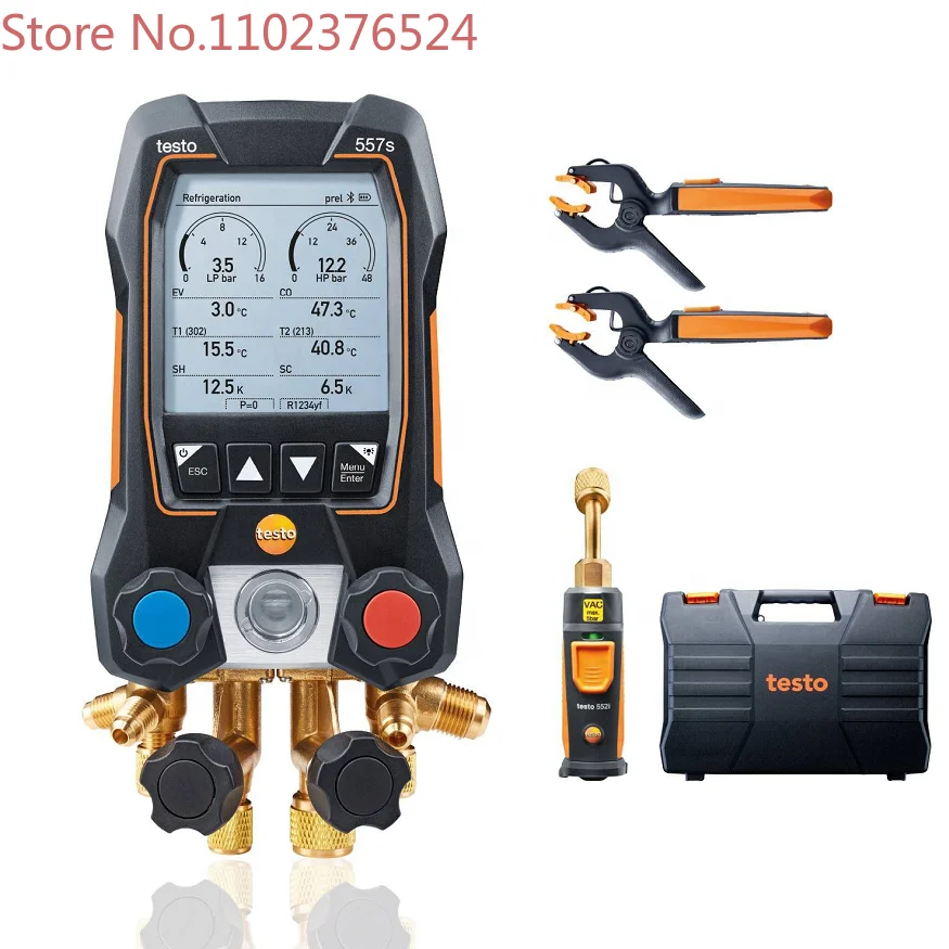 Testo 557S 4 Valvole Bluetooth Smart Digital Collettore Gauge Testo 552I Vacuum Probe