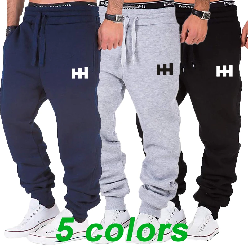 

2023 New Soft Cotton Men's Sports Pants Guards Jogging Pants Leisure Sports Fitness Solid Color Jogging Pants 5 Colors