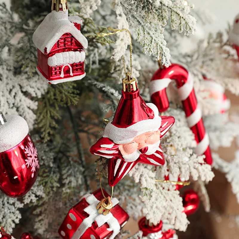 Christmas Red Lollipop Candy Cane Pendant Xmas Tree Hanging Ball Ornaments Christmas Decor for Home New Year Gif 2pcs/set christmas decorations