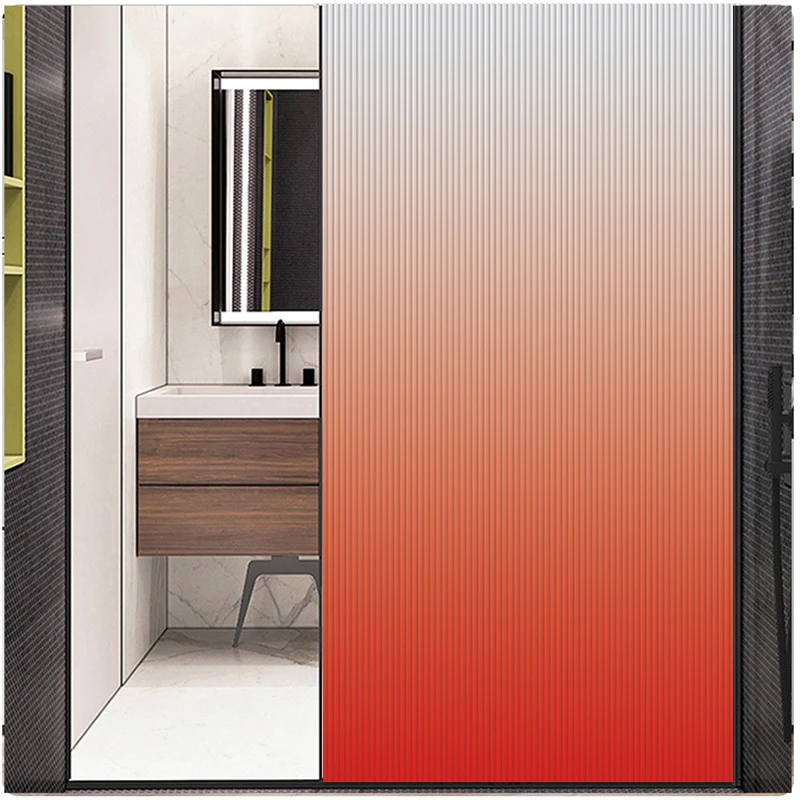 Privacy Windows Film Color Gradient Decorative Window Stickers No Glue Static Cling Frosted Glass Sticker Home
