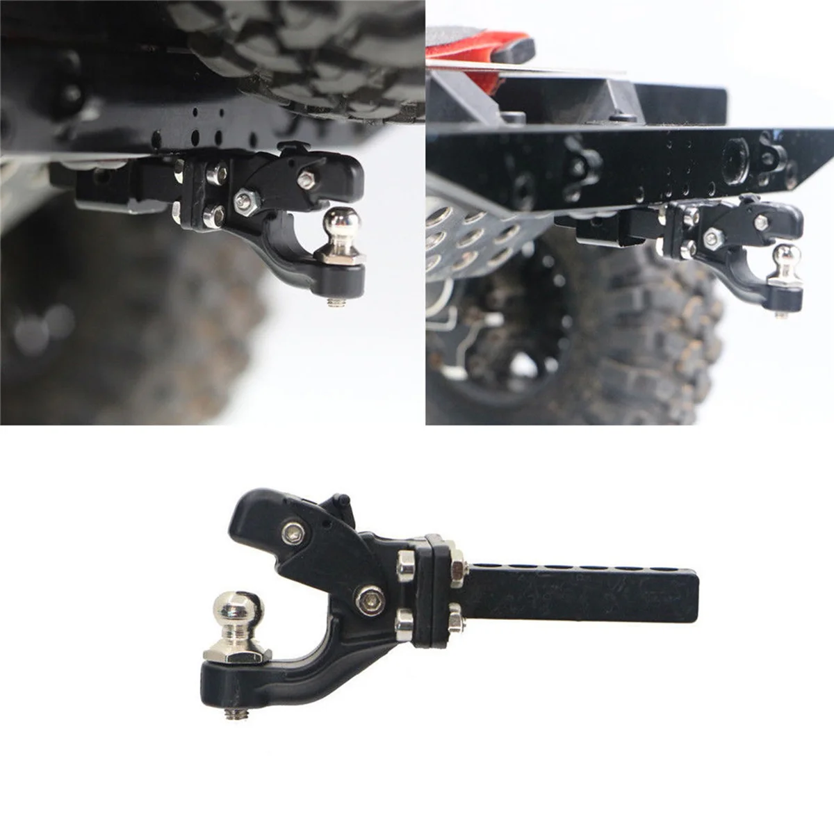 BAAU 4X Hitch Trailer Hook for 1:10 Scx10 90046 90047 Trx4 Rc Crawler Car