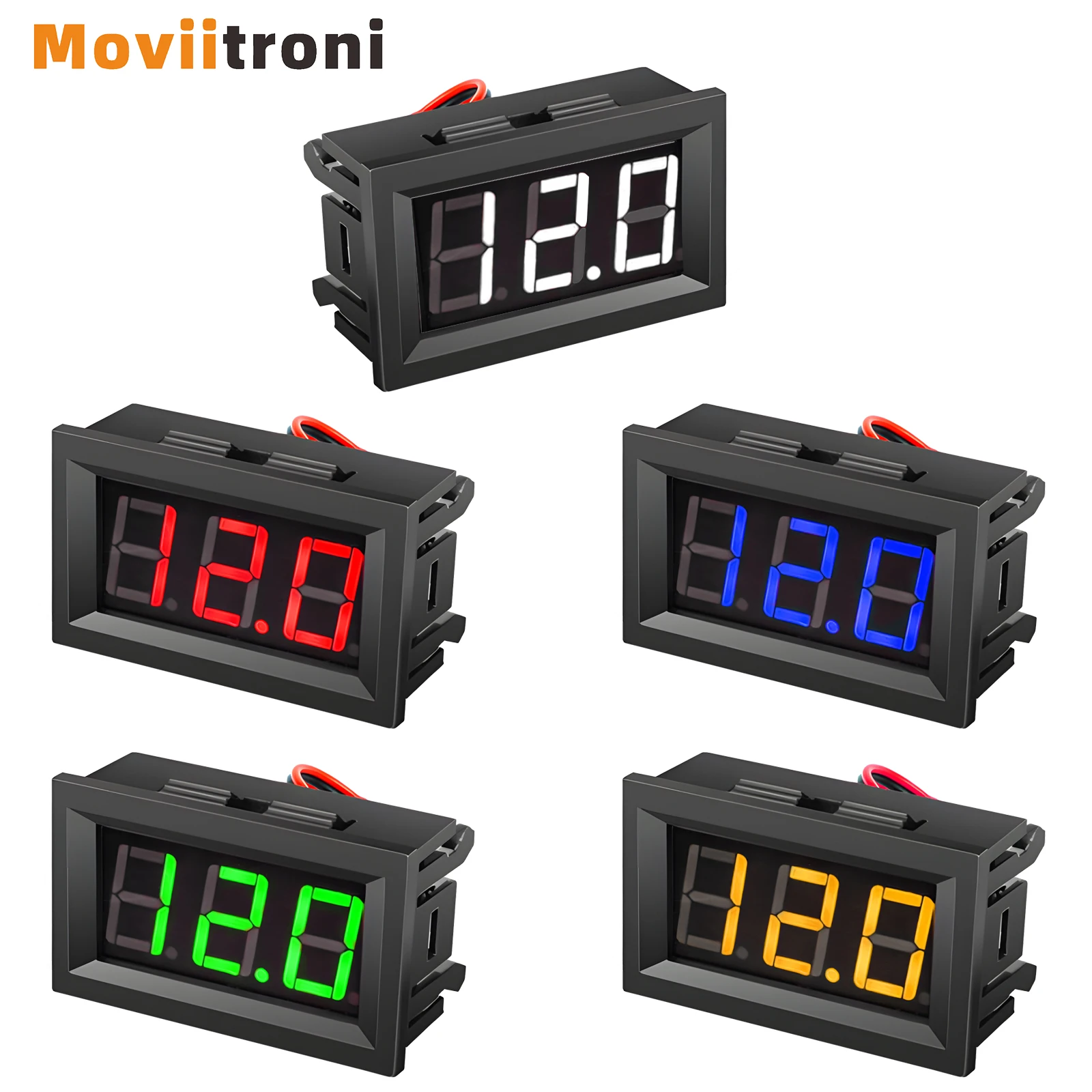 Digital Mini Voltmeter Voltage Display DC 5V to 120V LED Display Panel Voltage Tester Meter Monitor for Electromobile Motorcycle