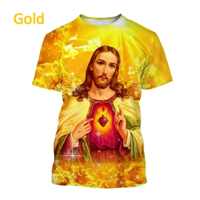 

Fashion Christian 3D T-Shirts About Jesus Christ Loves Everyone Christian Women Mens Oversized Harajuku T-Shirts