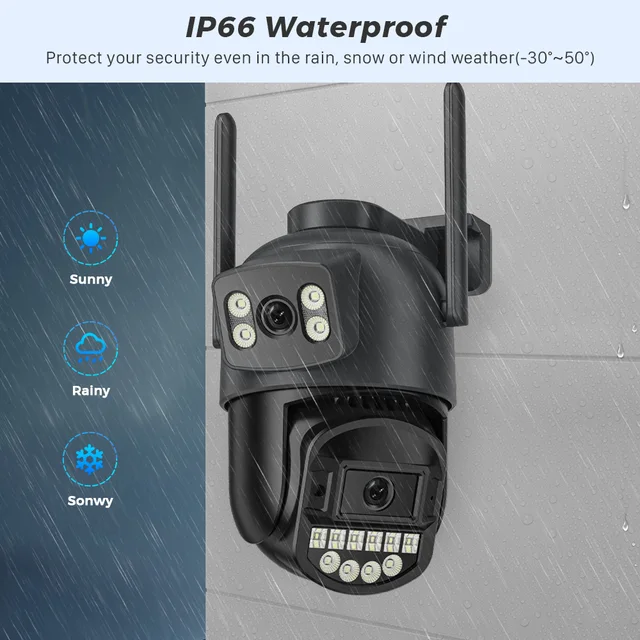 10MP 5K Dual Lens PTZ IP Camera with Dual Screen 8MP Ai Human Detection Auto Tracking Wireless Outdoor Surveillance Camera O-KAM 2