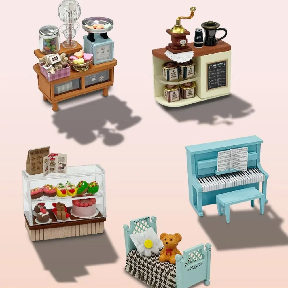 수제 커피숍 인형의 집 키트 목재 소재 조립 필요 목재 조립 장난감 미니 사이즈 3D 디자인 DIY 3D 퍼즐