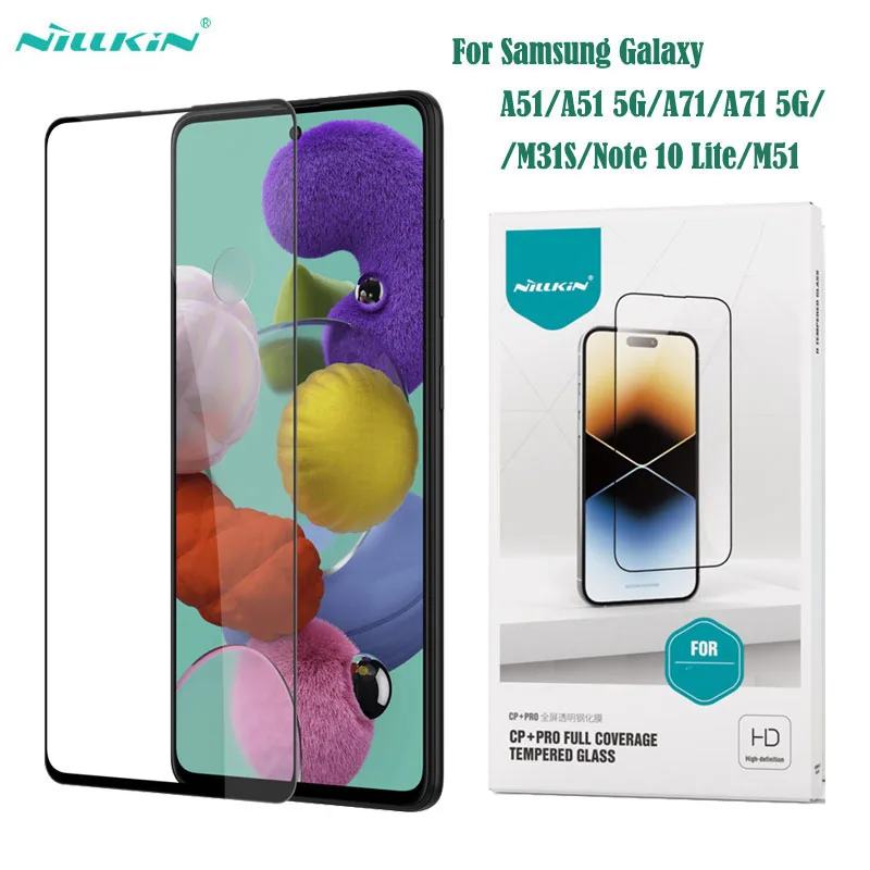 para Samsung Galaxy A51 A71 5g M31s M51 Note 10 Lite Vidro Temperado Nillkin cp Mais Pro Anti-explosão Totalmente Protetor de Tela Filme de Vidro