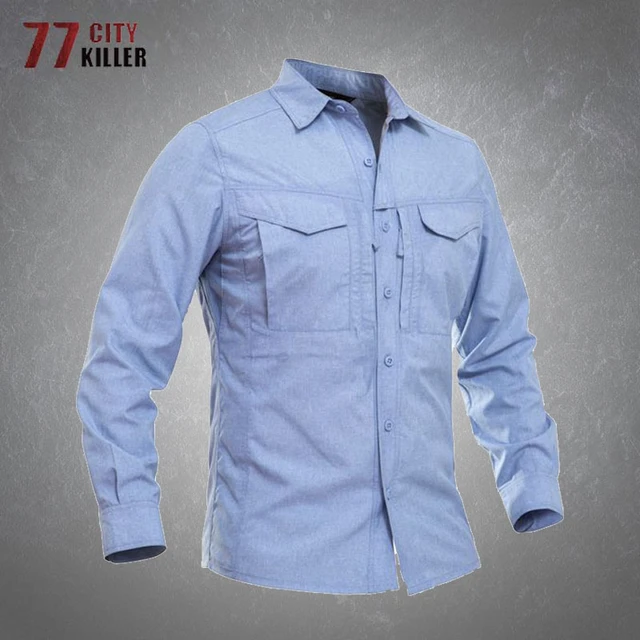 Men's Military Tactical Long Sleeve Shirt  Military Long Sleeve Shirt Blue  - Shirt - Aliexpress