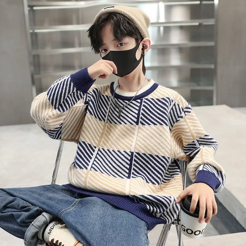 Boys 2023 New Korean Style Winter Autumn Pullover Casual