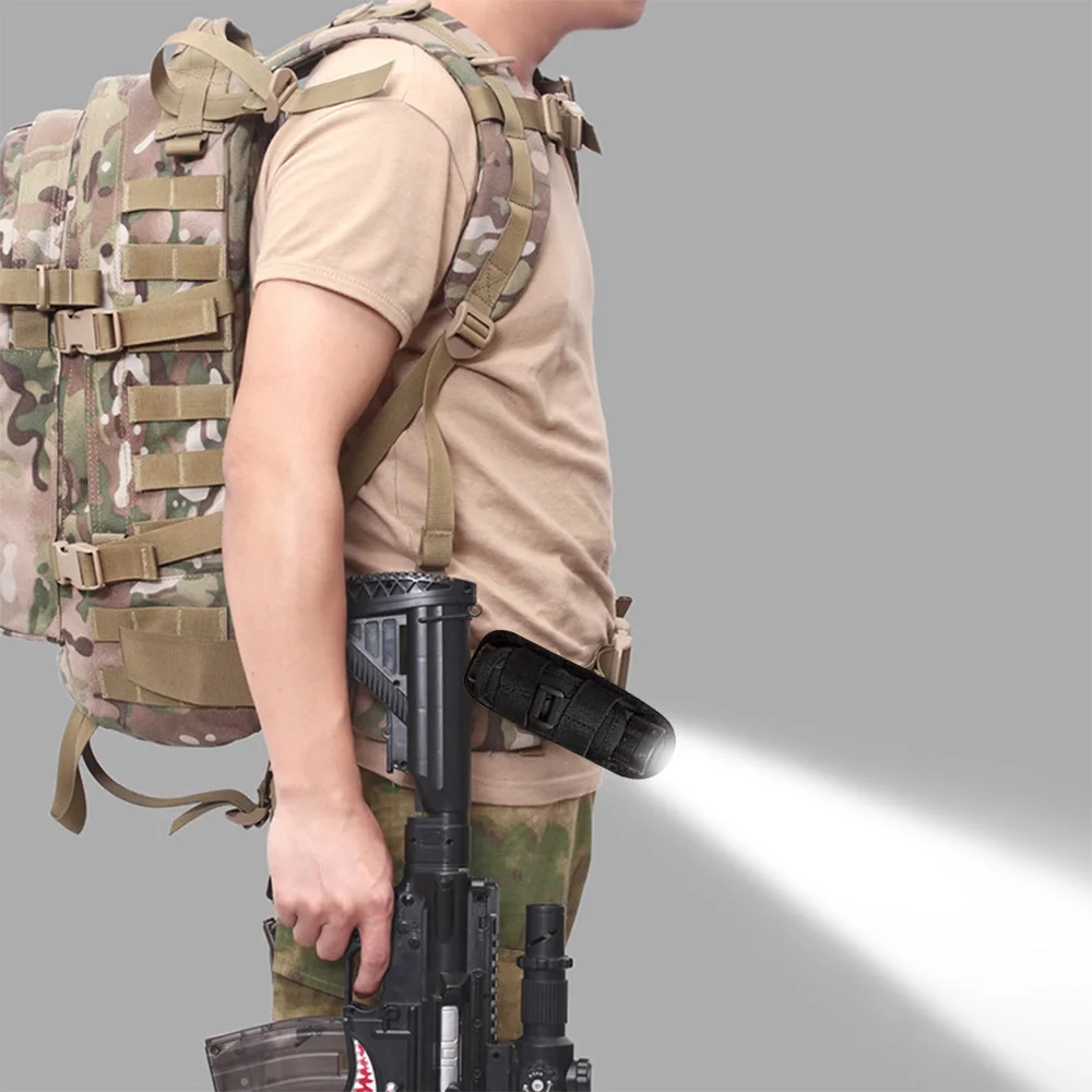 Taktická hon 360 stupňů otočný molle baterka pouch pouzdře pochodeň pouzdro outdoorové pás přenosné pochodeň obal držák pouch