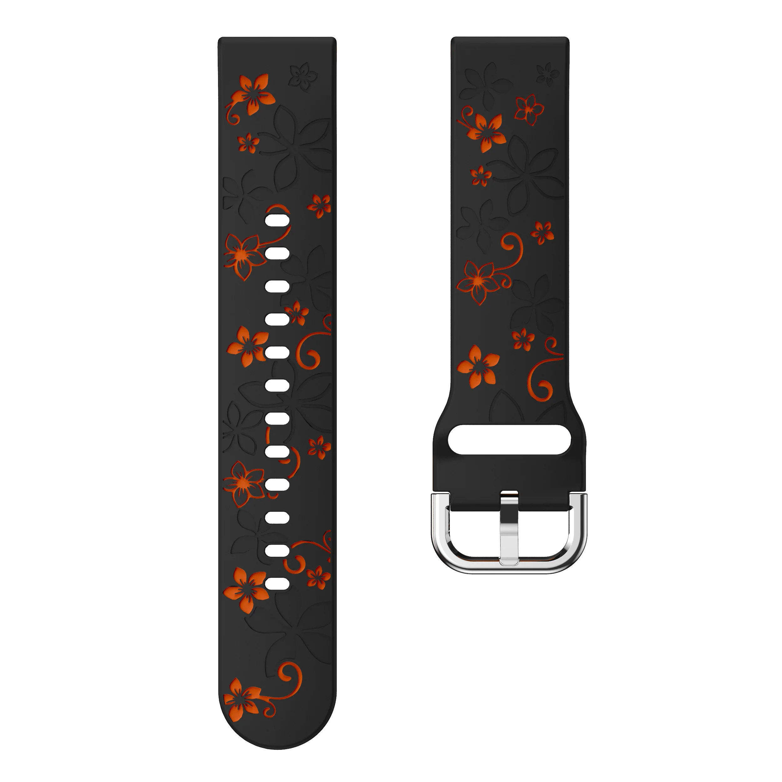 Elegant 18mm Engraved Watch Band - Women's Patterned Sport Bracelet Replacement Accessories