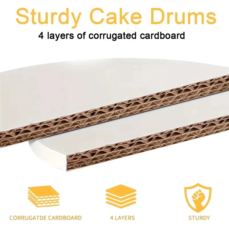 10Pcs 10Inch Round Cake Boards Base for Wedding Birthday Party Christmas Supplies Cake Drum Board Baking Tools Paper Pizza Pan