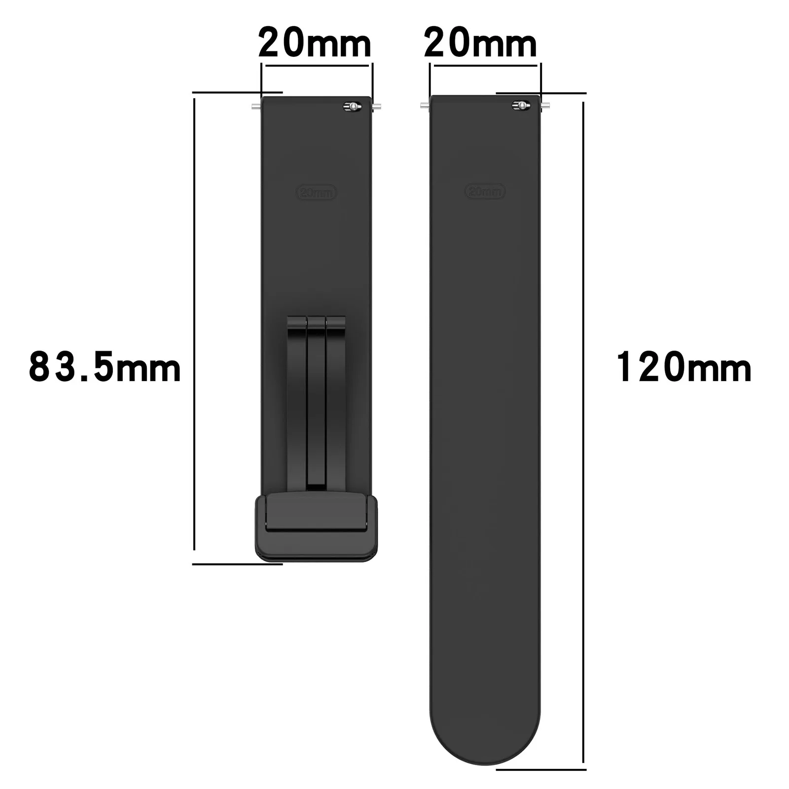 Silicone Magnetic Buckle Folding Strap Band, 20/22mm, Multiple Sizes