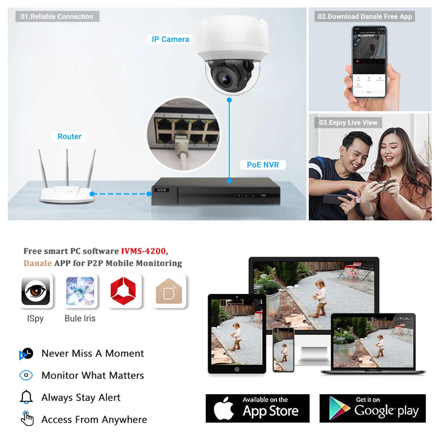 Vikylin Hikvision Compatible 4K 8MP 4x Optical Zoom PTZ IP Camera onvif Outdoor Dome CCTV Video Surveillance POE Security Camera