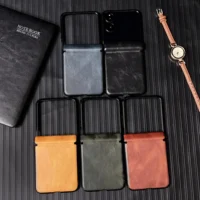 Luxury Faux Leather Magsafe Hinge Case For Xiaomi MIX Flip MIXFlip Case Folding Shockproof Protective Hard Cover Accessories 2