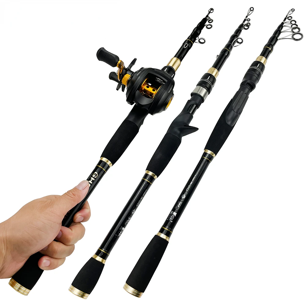 

Lure Fishing Rod Reel Set Bass Pike Spinning/Casting Baitcaster Fishing Max Drag 8kg/15kg 1.6m 1.8m 2.1m 2.4m Carbon Fiber Pole