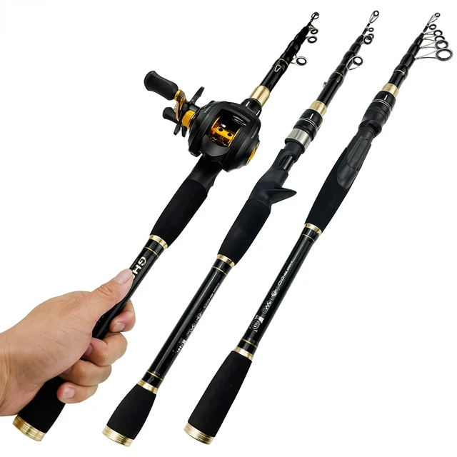 Lure Fishing Rod Reel Set Bass Pike Spinning/Casting Baitcaster Fishing Max  Drag 8kg/15kg 1.6m 1.8m 2.1m 2.4m Carbon Fiber Pole