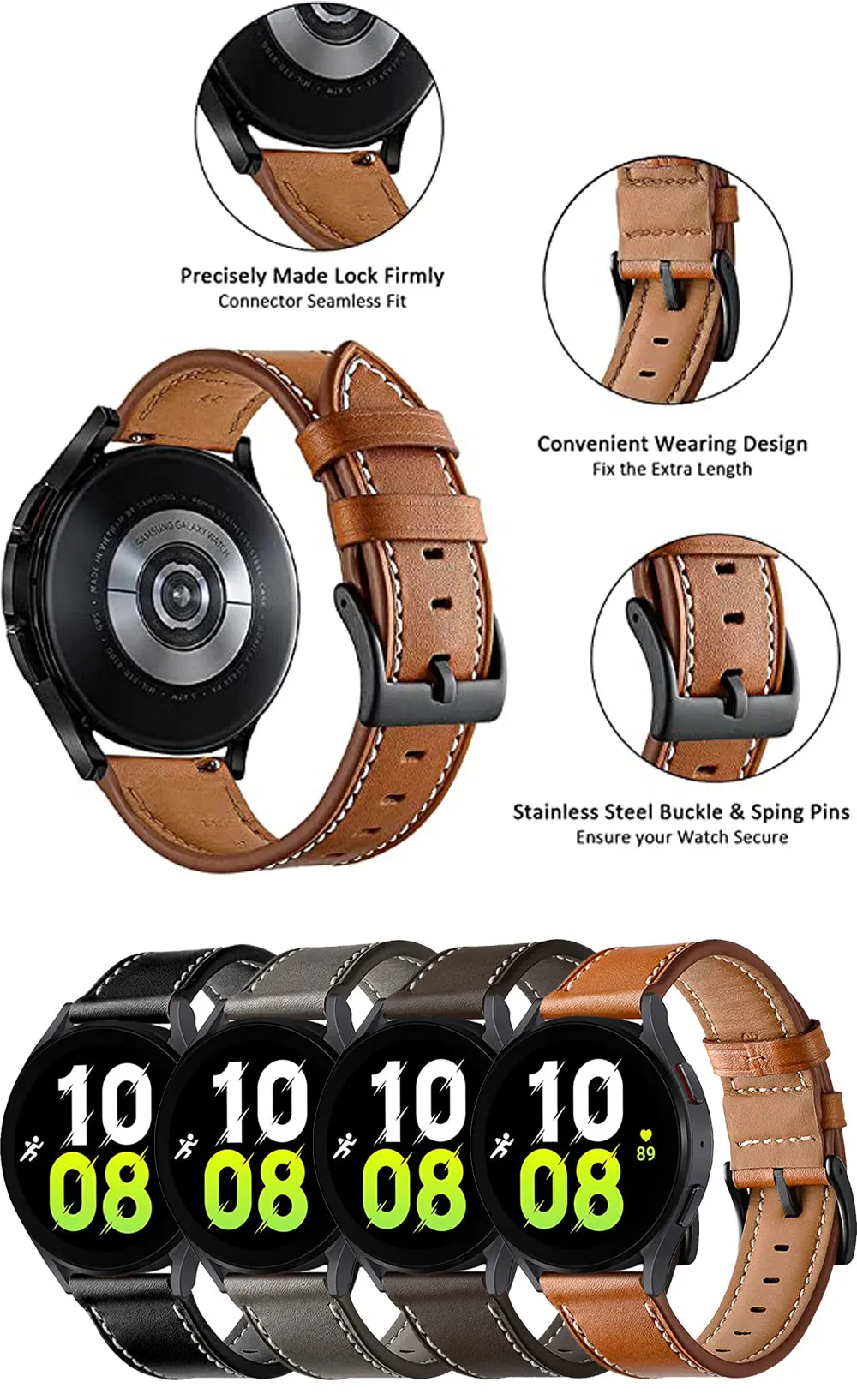 20/22mm Lederband Für Garmin Forerunner 165 Musik 245 645 55 Uhr Band Strap Für Forerunner 745 965 265 255 Armband Correa – Detail 4