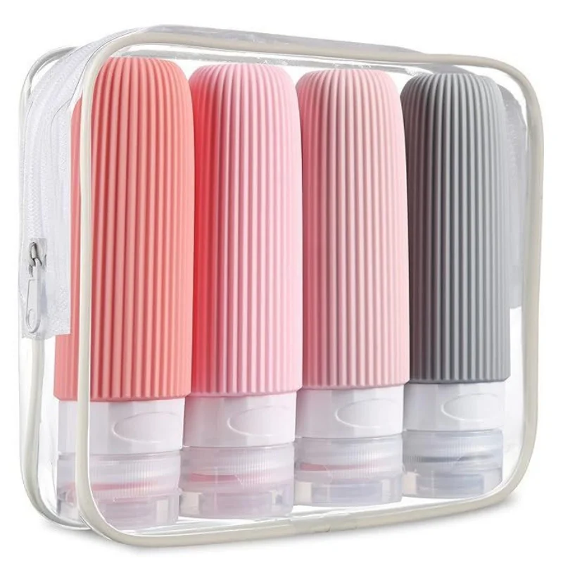 Silicone Travel Bottles Set - Leak-Proof, BPA-Free, Squeezable Containers (4-Pack, 90ml Each)