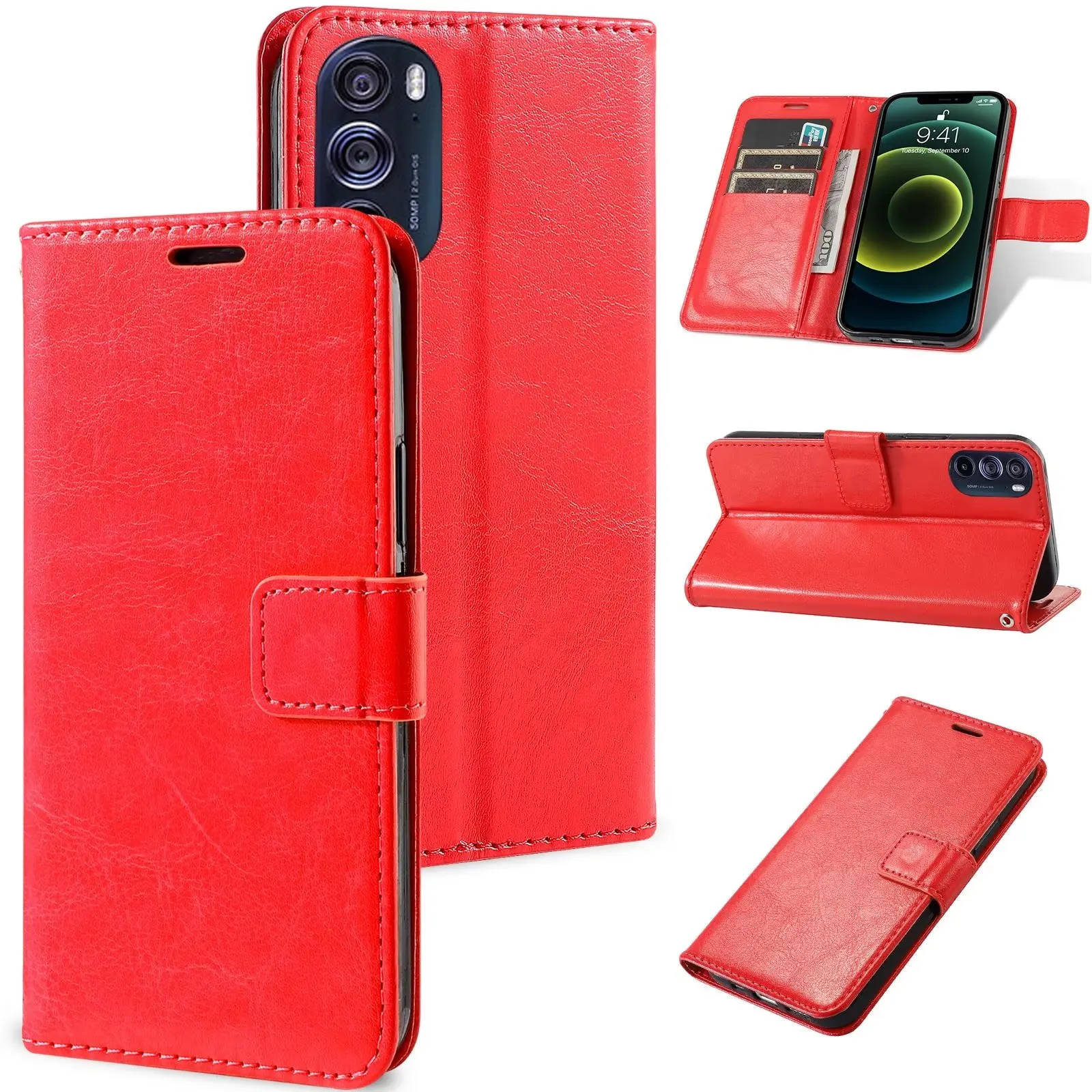 

10pcs Crazy Horse Wallet PU Leather TPU Cover Phone Cases Case For VIVO Y35 Y22 Y77 V25 S15 X80 T1 T2 IQOO 10 9 NEO 6 Z6X Pro