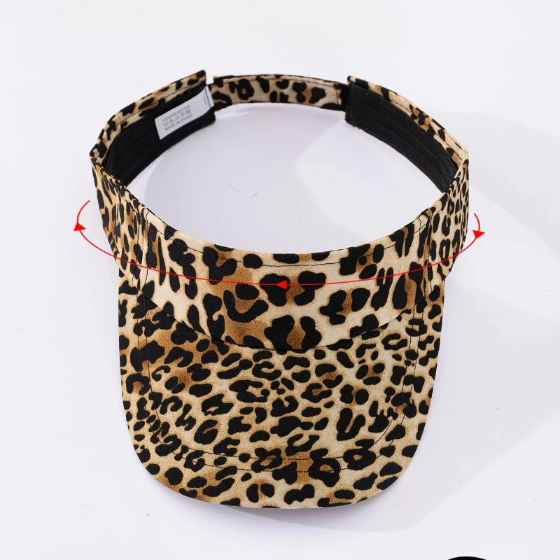 New Summer Sunshade Hat Women's Empty Top Fashion Leopard Print Duck Tongue Hat Sun Protection Breathable Curved brim 4
