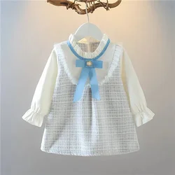 Vintage Princess Dress for Baby Girls - High Quality Spring/Autumn Fashion Clothing (Blue)
